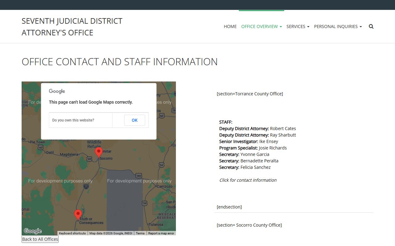 Torrance County criminal court records Seventh Judicial District Attorney staff page
