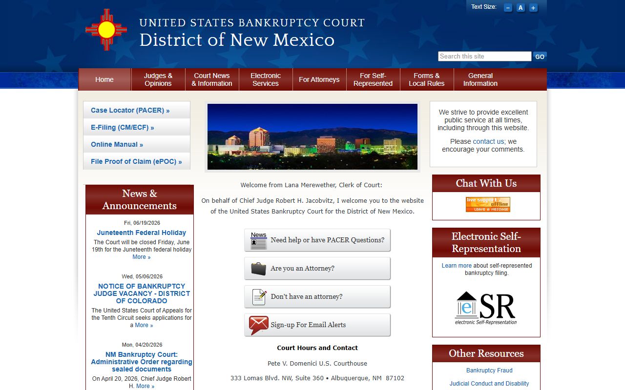 Torrance County District Court records and New Mexico bankruptcy court distinction