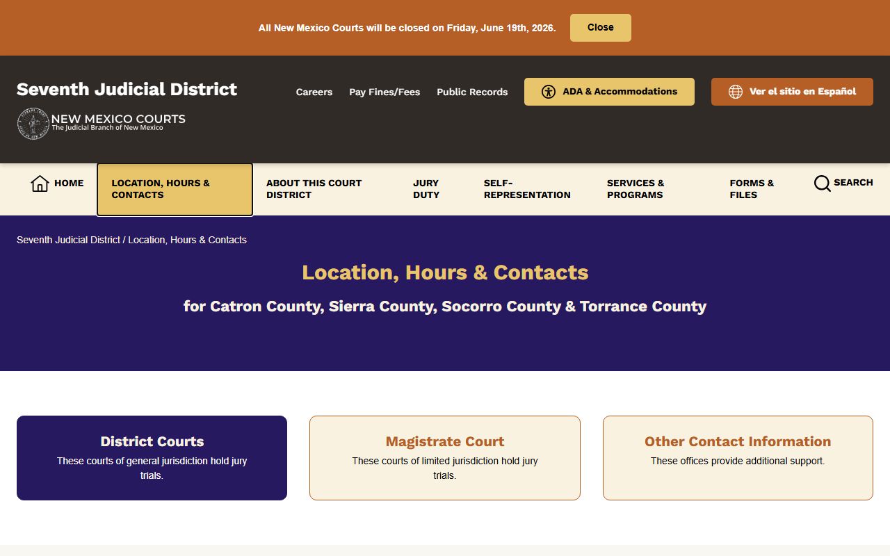 Torrance County court records district and magistrate court locations