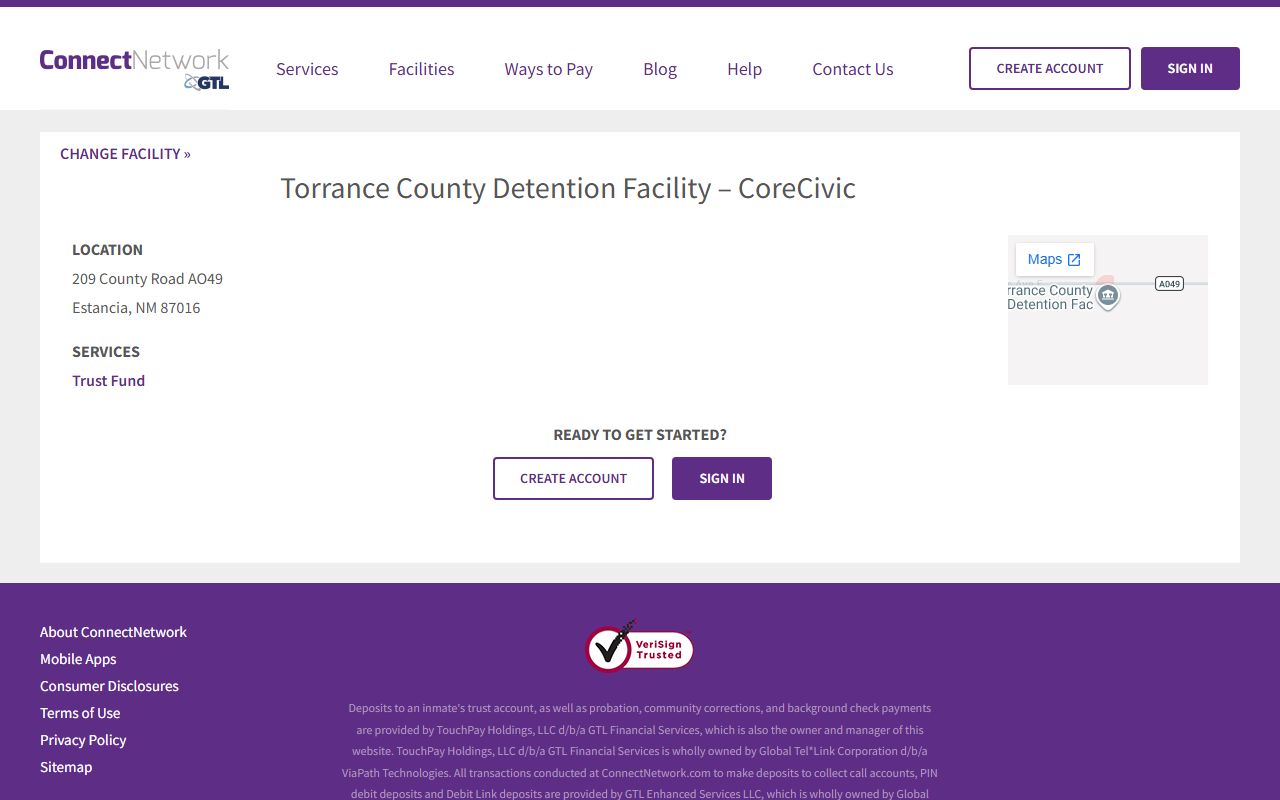 Torrance County inmate records and ConnectNetwork trust fund service