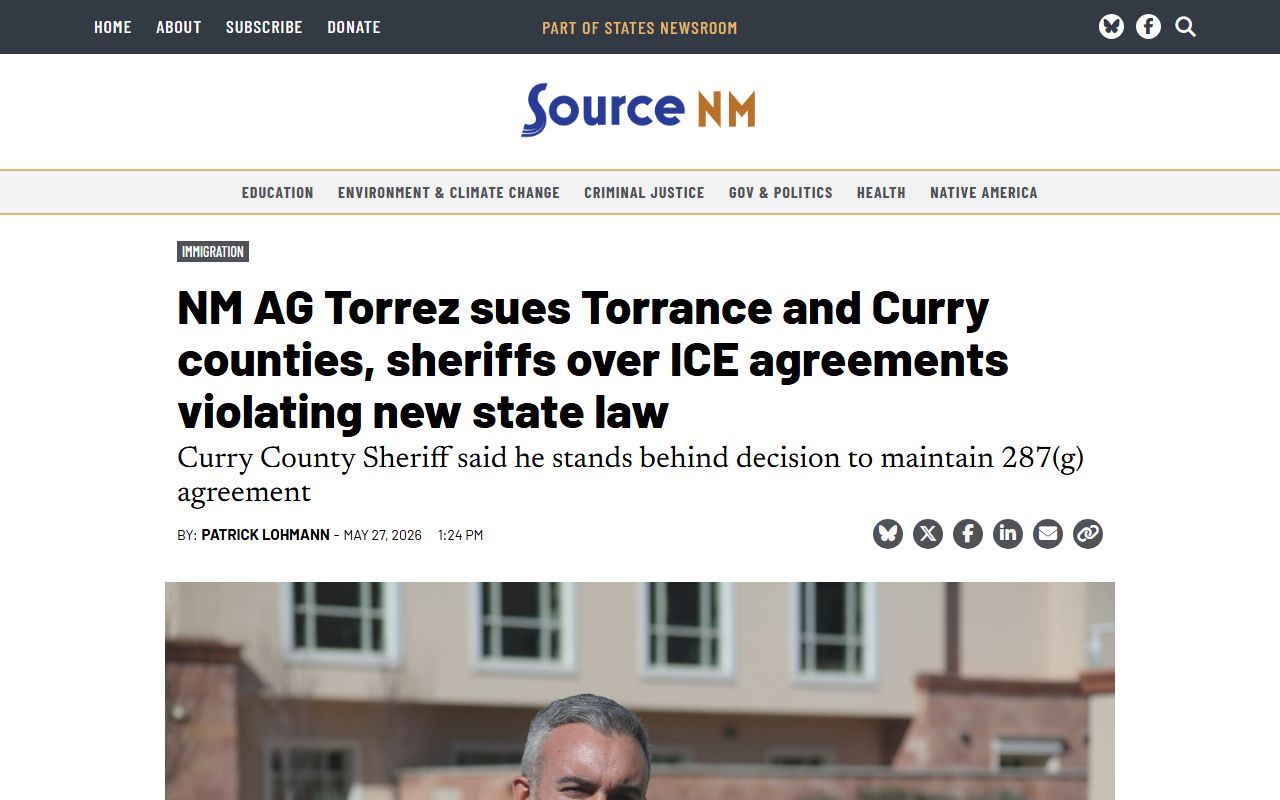 Torrance County warrant search and 2026 ICE agreement litigation context